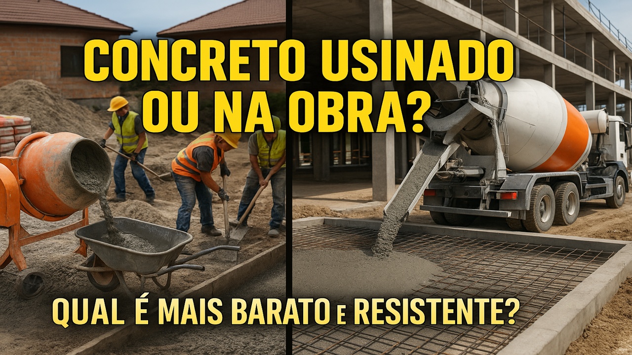 Concreto usinado ou batido na obra: qual realmente sai mais barato, dá menos retrabalho e entrega resistência confiável na construção?