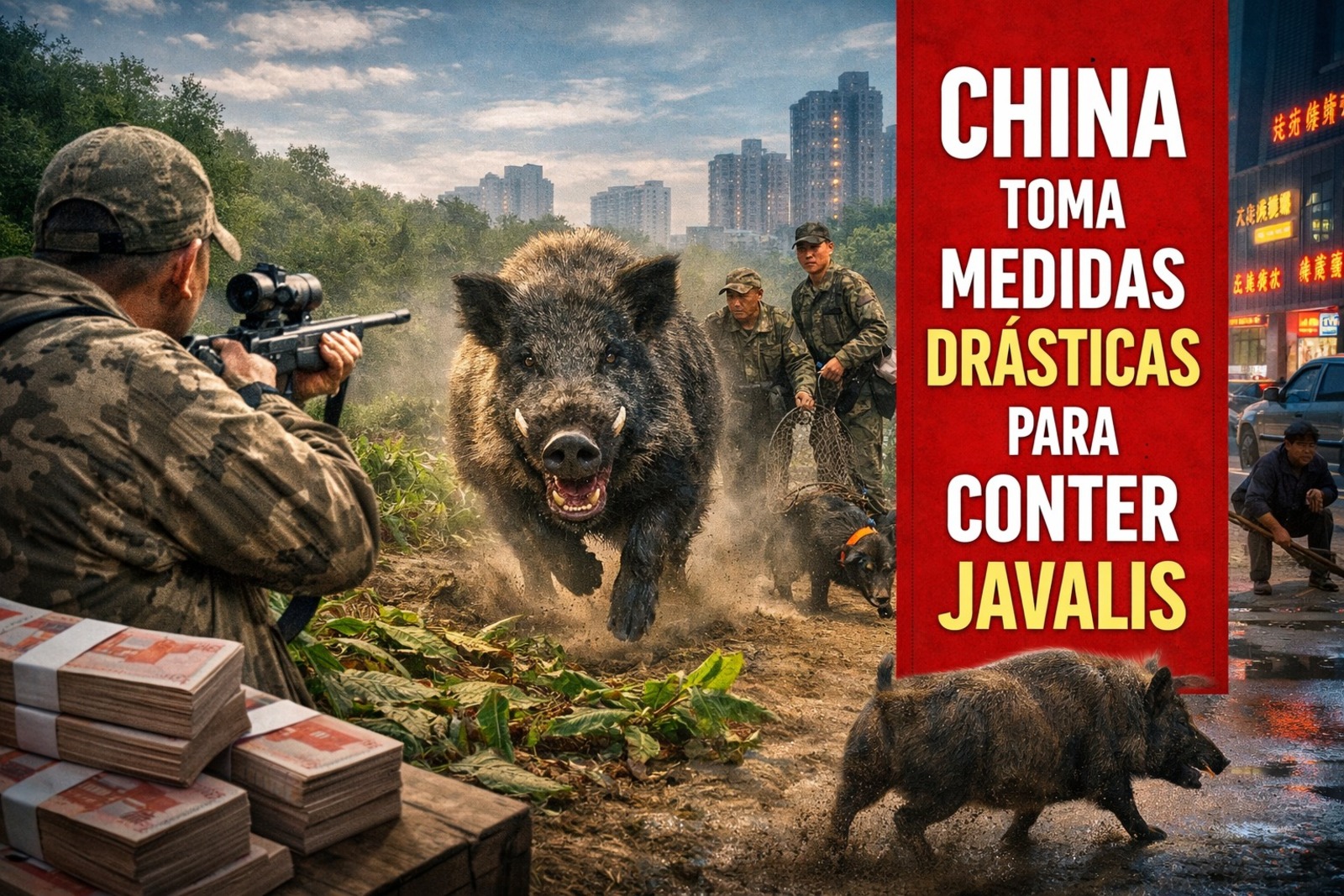 Javalis, China, Caça