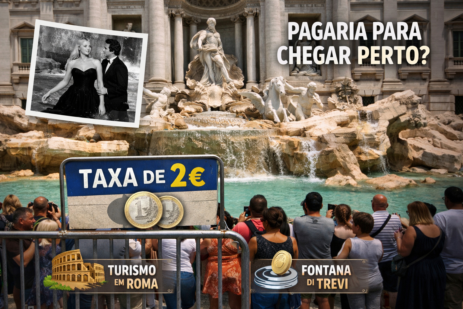 Você pagaria para se aproximar da Fontana di Trevi? Roma diz que sim