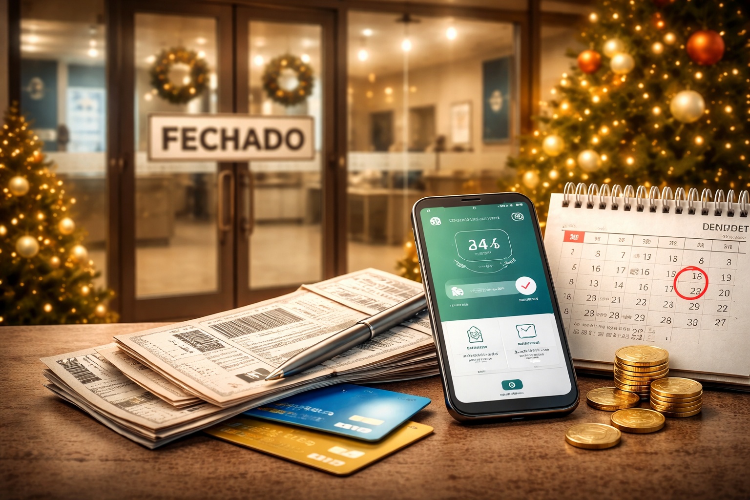 Funcionamento dos bancos no Natal e no Ano-Novo: veja o que fecha, o que abre, quando pagar contas sem multa e o cuidado com impostos