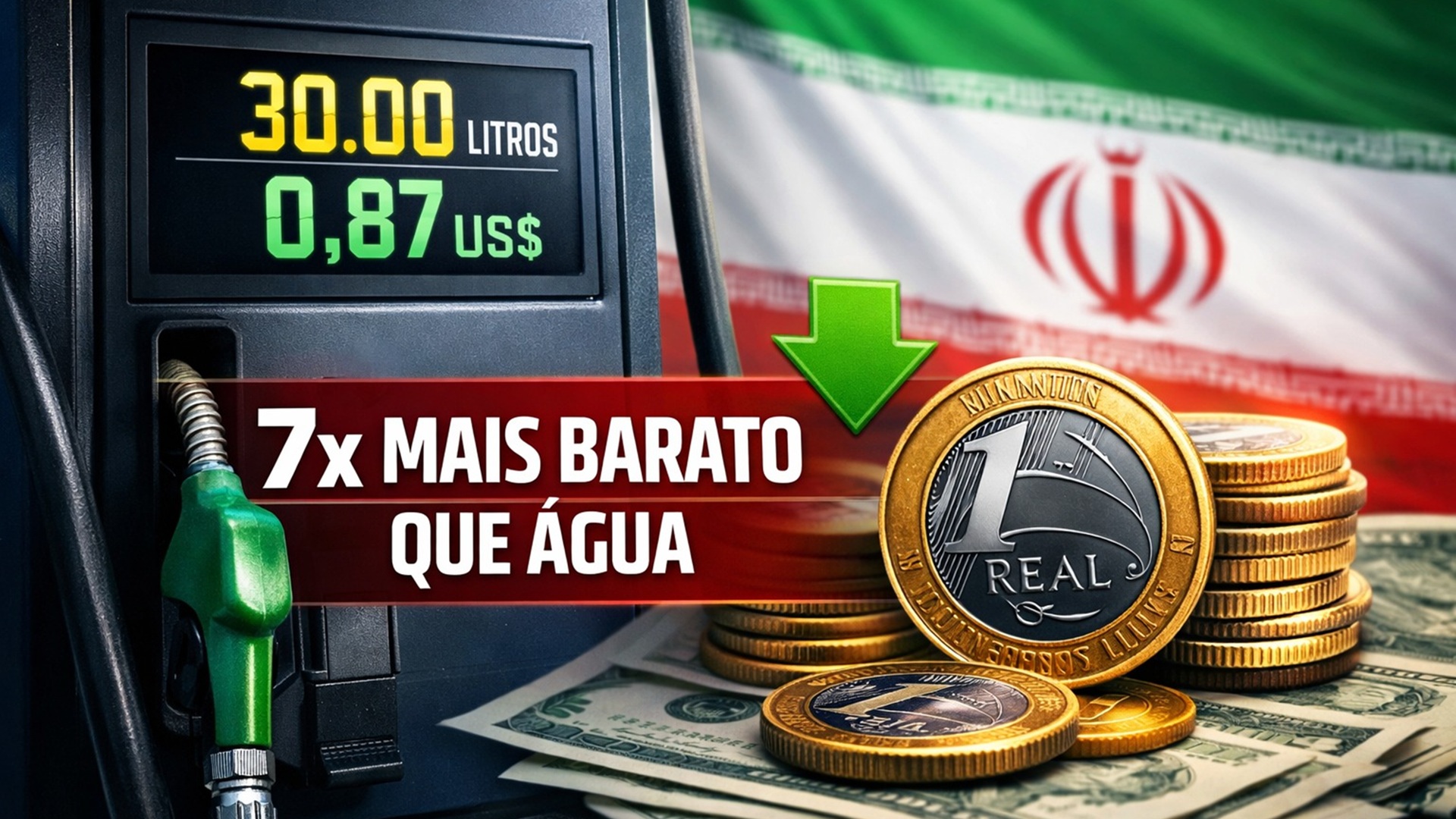 Brasileiro mostra gasolina mais barata do mundo no Irã, com 30 litros por menos de R$ 5 e regras de limite mensal de consumo.