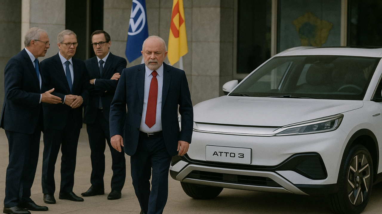 A guerra automotiva coloca BYD e montadoras em confronto direto enquanto Lula avalia o futuro das cotas de carros elétricos.