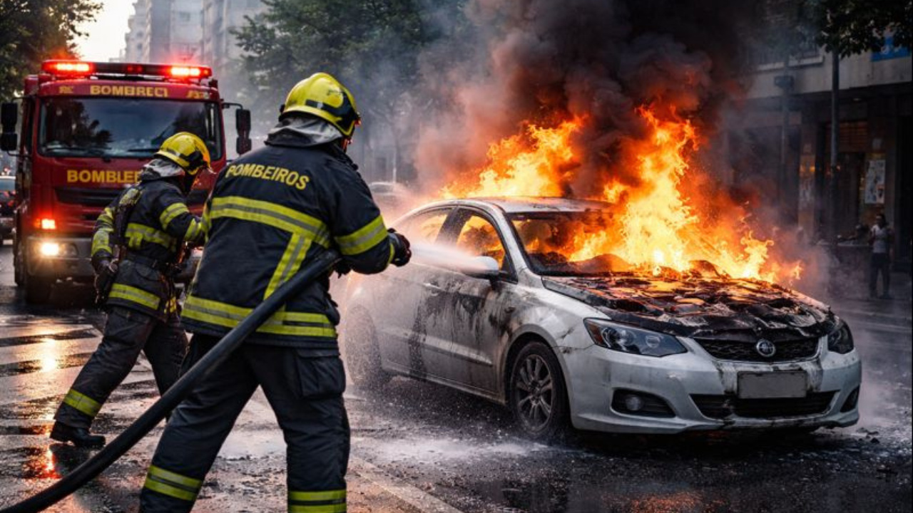 Corpo de Bombeiros atendeu dois incêndios em veículo em Juiz de Fora nesta sexta. Não houve feridos, mas houve perda total.