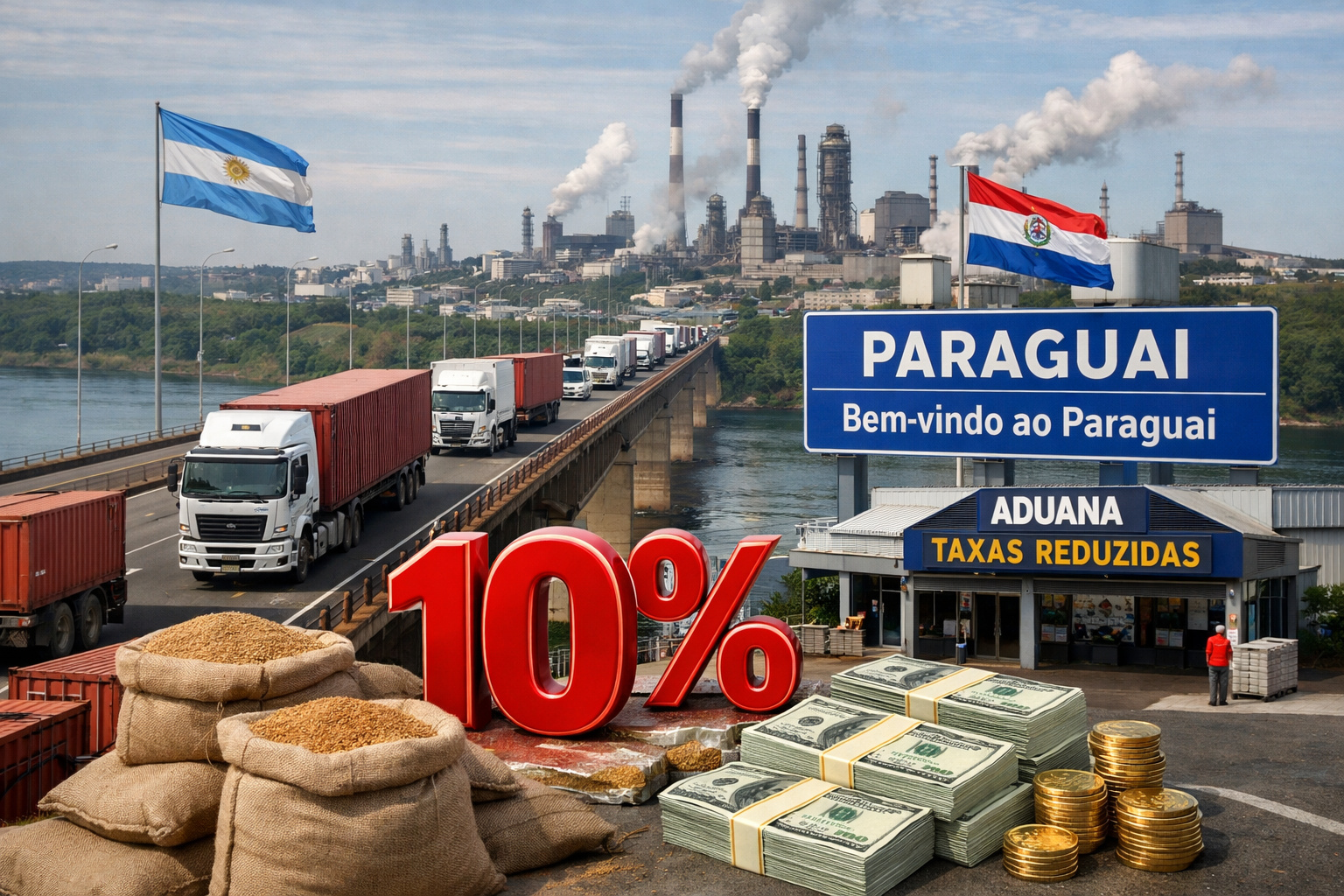 Fábricas no Paraguai atraem indústrias argentinas com regime de Maquila e impostos reduzidos.