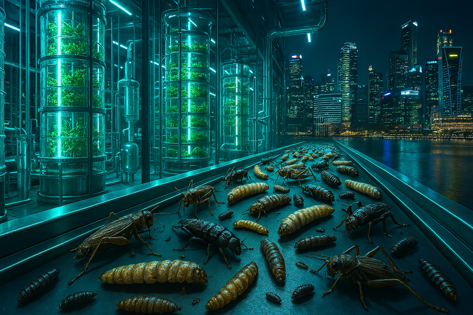 Com produção anual de até 4 mil toneladas e biofábricas urbanas dedicadas a grilos, larvas e moscas-soldado-negras, Singapura transforma insetos em proteína
