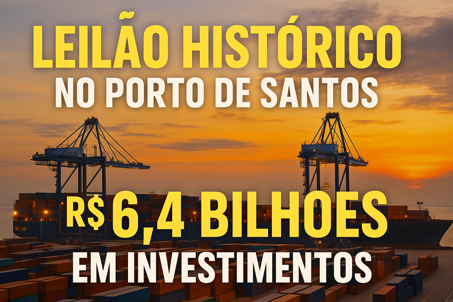 Leilão histórico no Porto de Santos promete R$ 6,4 bilhões em investimentos e pode transformar a logística do Brasil