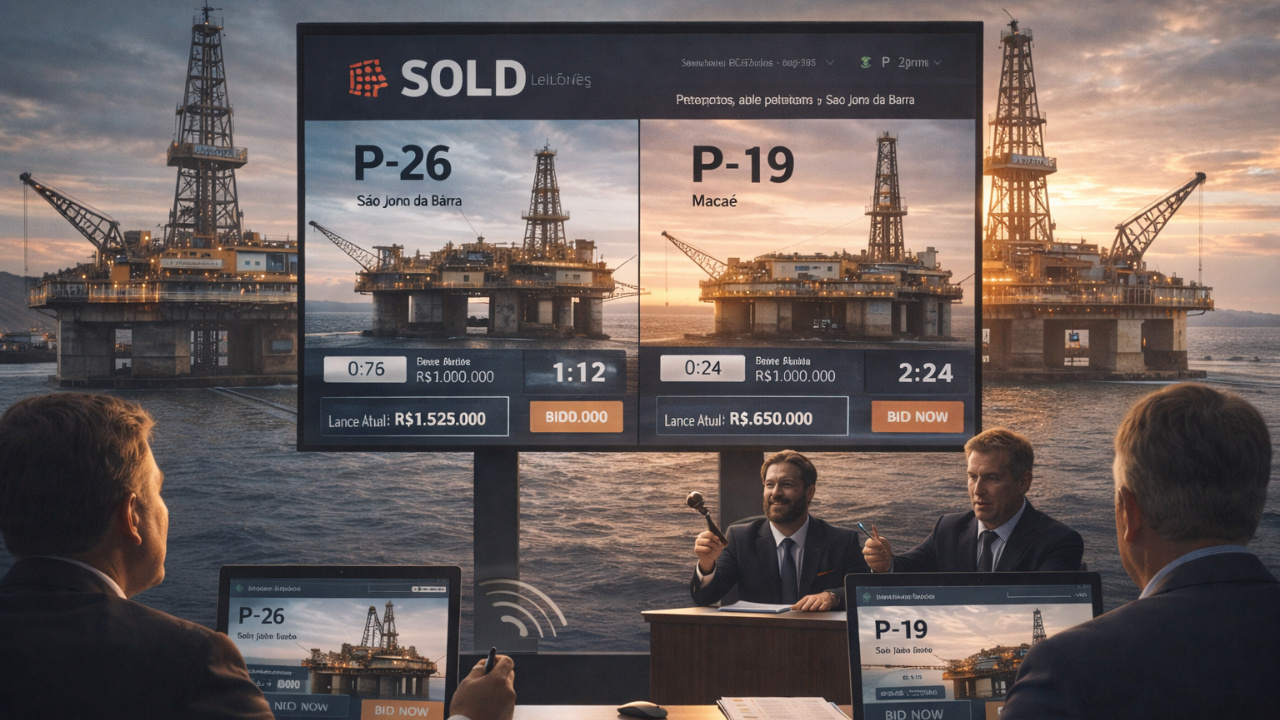 Petrobras anuncia leilão online de duas plataformas de petróleo desativadas, reforçando práticas de economia circular e a agenda ESG do setor de óleo e gás.