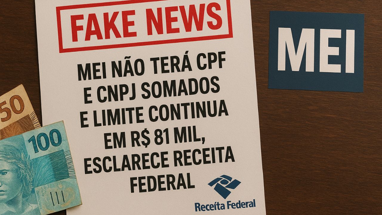 Receita Federal esclarece que o MEI continua com limite de R$ 81 mil e que CPF e CNPJ não são somados. Veja o que muda com a nova resolução e evite fake news.