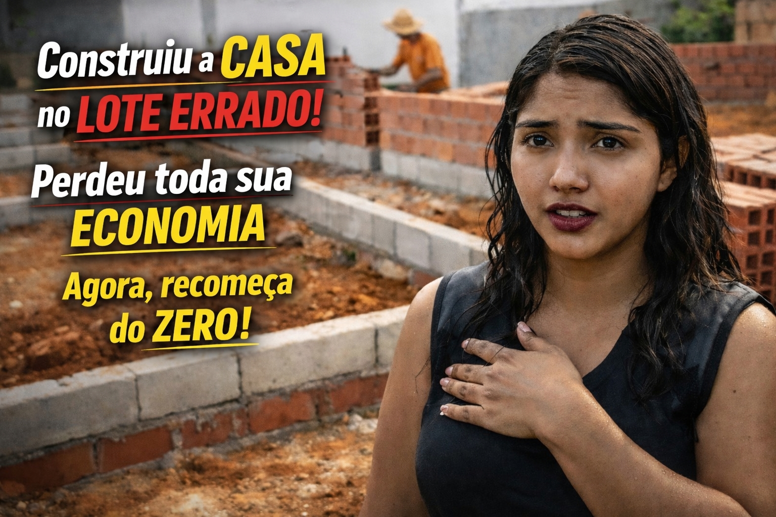 Mulher descobre que construiu a casa dos sonhos no terreno errado após investir todas suas economias; Agora, com doações, recomeça do zero