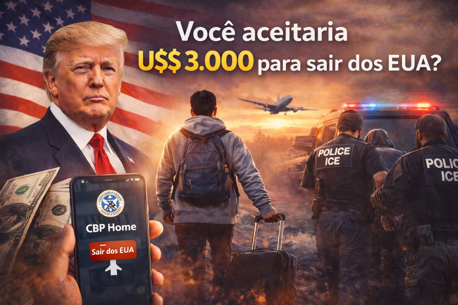 Você aceitaria US$ 3 mil para sair dos EUA? Trump muda regras da imigração e mexe com a economia