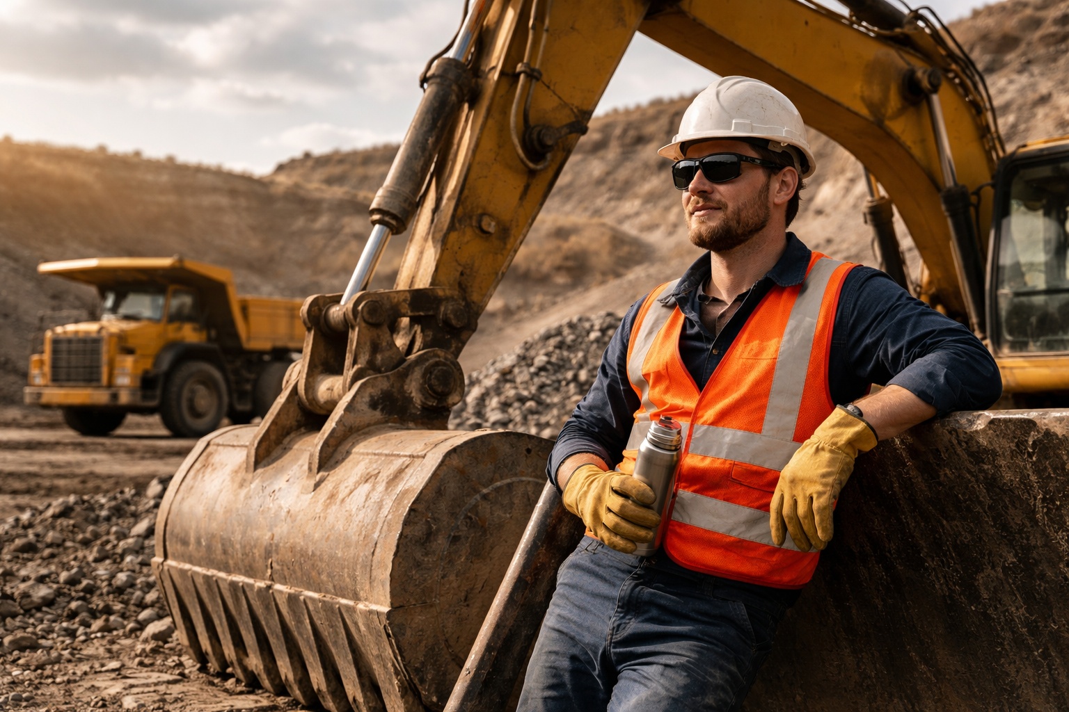 Operadores de máquinas pesadas têm direito a pausas obrigatórias durante a jornada: descumprimento gera horas extras, indenização e multas na indústria e na mineração