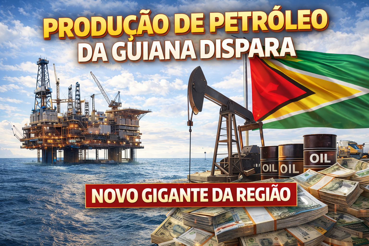 Produção de petróleo da Guiana dispara, supera vizinhos e consolida novo gigante da região