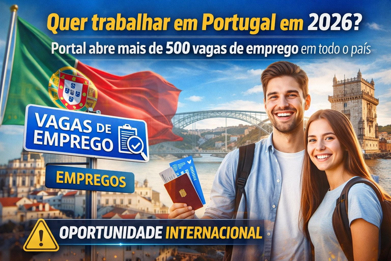 Quer trabalhar em Portugal em 2026? Portal abre mais de 500 vagas de emprego em todo o país