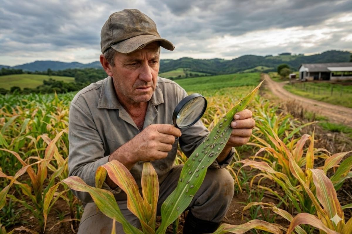 Alerta em Santa Catarina: cigarrinha-do-milho avança no Grande Oeste, espalha enfezamento e ameaça a próxima safra de milho em todo o Estado.
