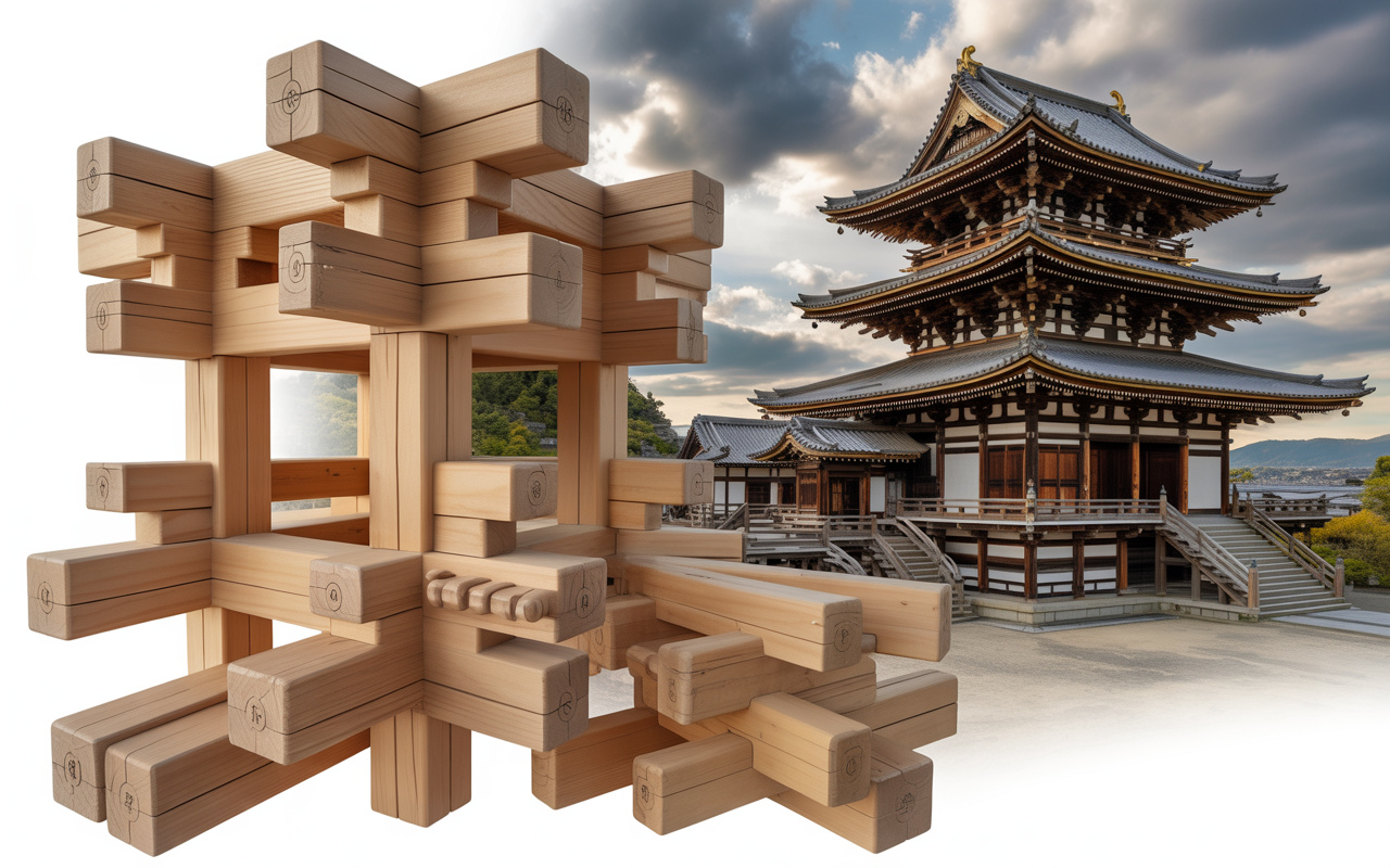 A técnica japonesa que dispensa pregos, parafusos e cola: templos milenares permanecem de pé graças a encaixes geométricos que suportam peso, vento e terremotos