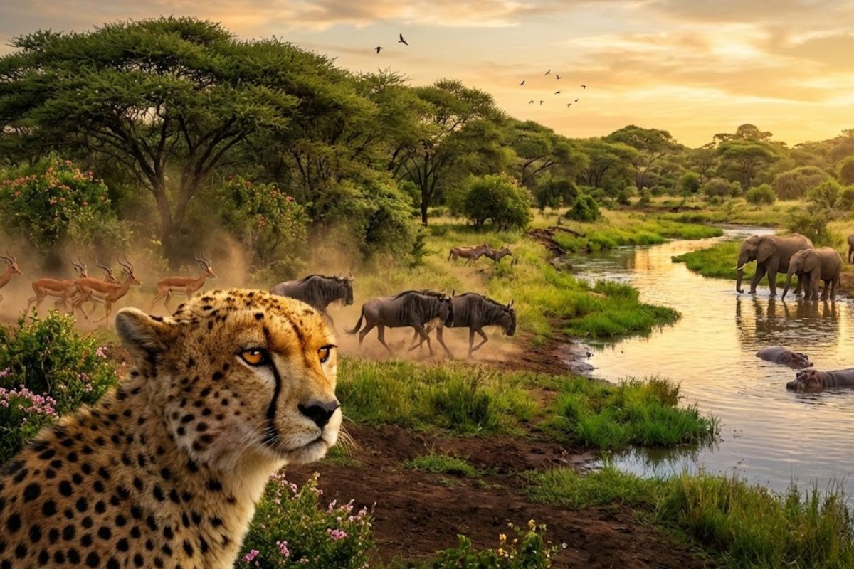 Guepardos ajudam a frear a desertificação na savana africana ao restaurar solo, água e equilíbrio ecológico por meio da recuperação ambiental natural.