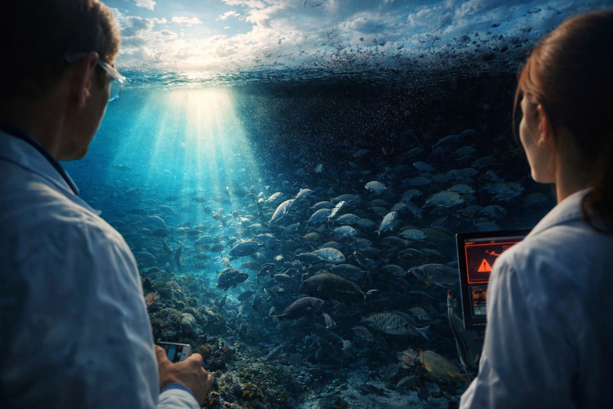 apagão nos oceanos ligado ao escurecimento dos oceanos reduz zona fótica, aponta Universidade de Plymouth com dados da NASA, e pressiona vida marinha, oxigênio e peixes em escala global.