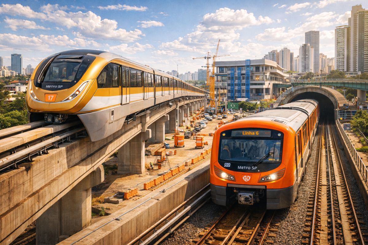 Após 4 anos sem novas estações, Metrô de SP promete quase 15 km em 2026 Linha 17-Ouro inicia testes em março e Linha 6-Laranja abre 8 km em outubro