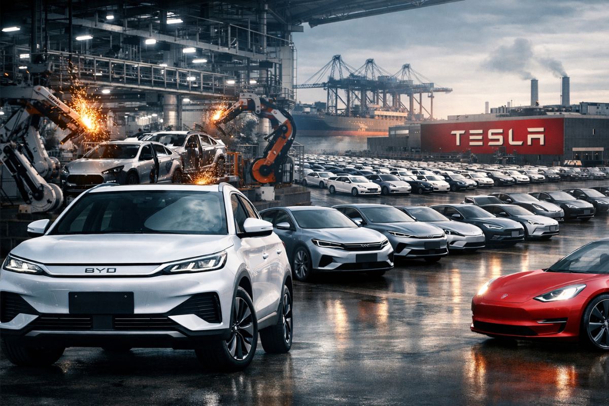 BYD supera Tesla em vendas de veículos elétricos e domina o mercado chinês; veja como o desempenho da BYD desafia a rival em 2025.