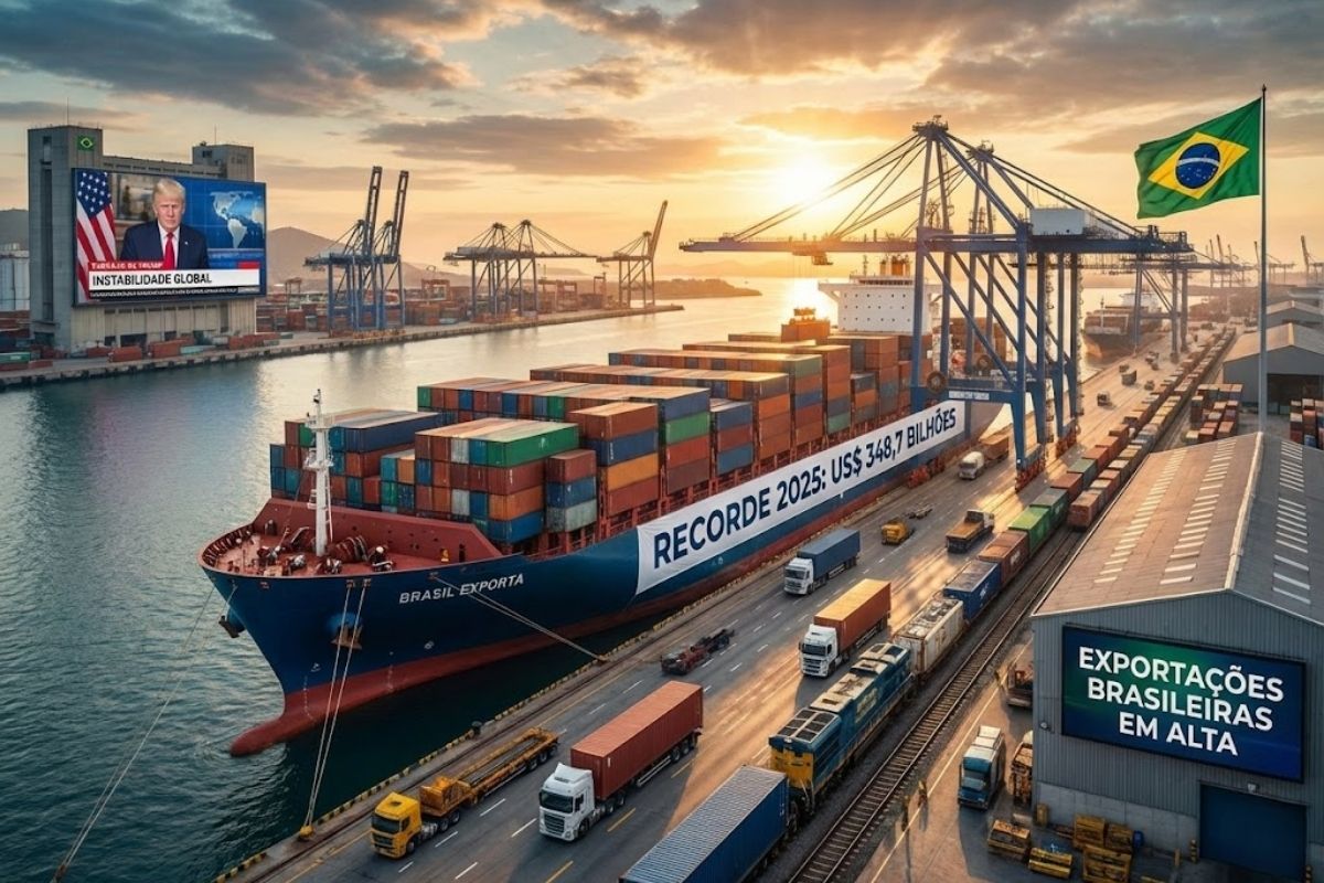 Apesar do tarifaço, exportações brasileiras batem recorde de US$ 349 bi em 2025
