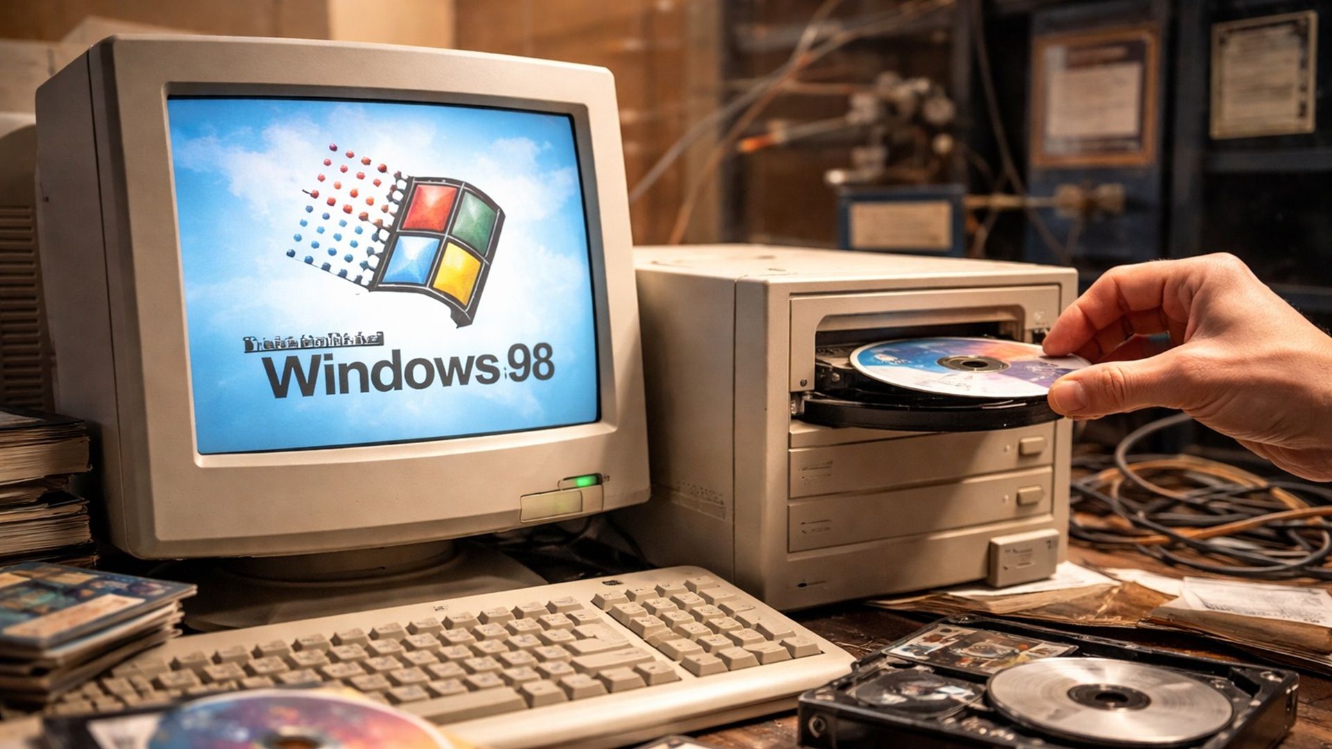 Veja o teste do PC de 1998 com Celeron 300 MHz que ligou perfeitamente e revelou arquivos de usuário de duas décadas atrás.