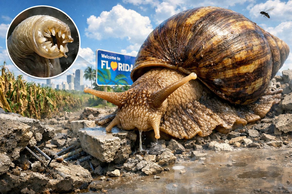 Caracol gigante africano volta a assombrar a Flórida tem 12 mil dentes, devora lavouras e concreto, carrega parasita que ataca o cérebro, e já custou mais de US$ 40 milhões (3)