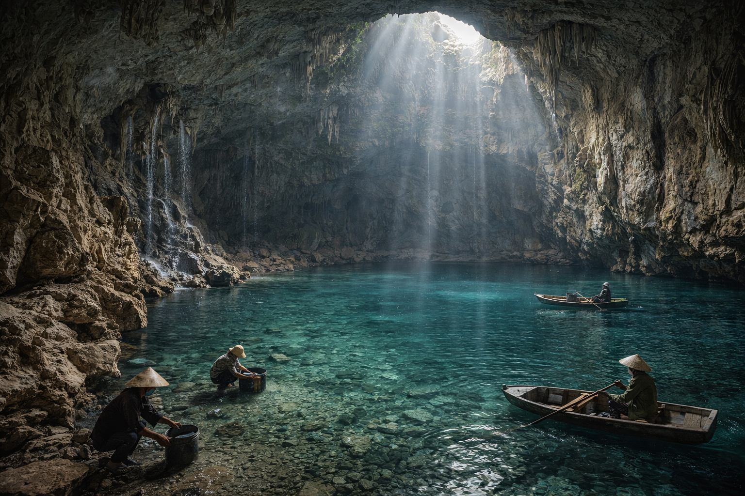 Cavernas de calcário no Vietnã armazenam milhões de m³ de água da chuva, atuam como reservatórios subterrâneos e sustentam comunidades rurais há séculos