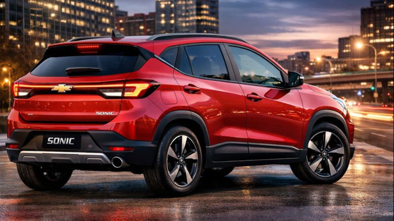 Novo Chevrolet Sonic 2026 chega ao Brasil com motor 1.0 turbo, visual moderno e preços estimados entre R$ 100 mil e R$ 150 mil.