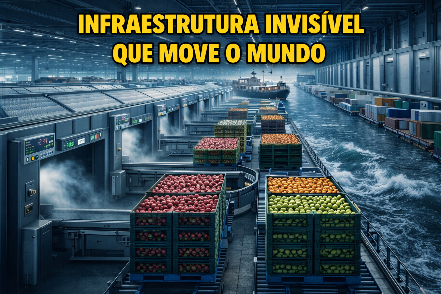 Com mais de 10 milhões de m³ em câmaras refrigeradas, controle atmosférico de precisão e rede logística ligada aos portos, este país construiu o maior sistema de armazenamento de frutas do mundo e transformou colheitas em commodity estratégica