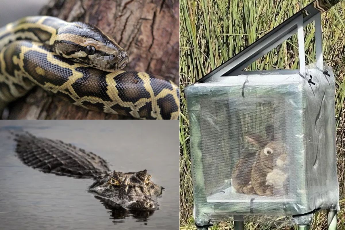 Coelhos robóticos invadem os pântanos, jacarés entram na disputa e inteligência artificial revela rotas secretas das pitons gigantes na guerra silenciosa que a Flórida (3)