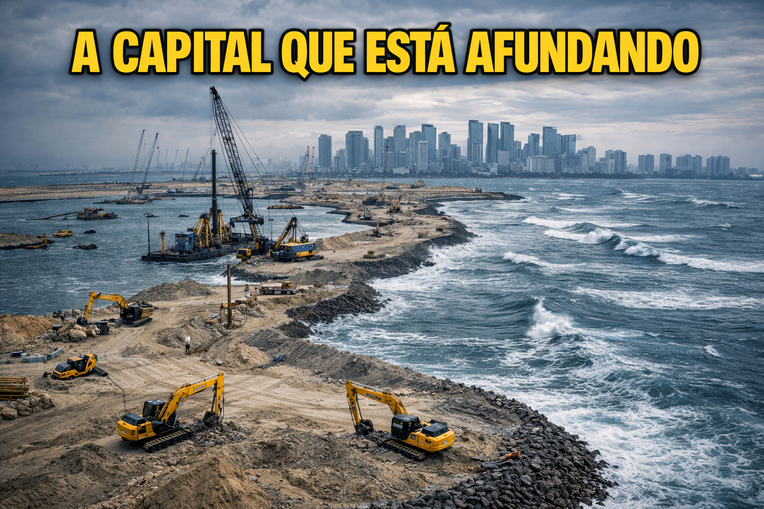 Com diques marítimos, ilhas artificiais e bilhões em obras costeiras, a Indonésia tenta conter o afundamento acelerado de Jacarta e impedir que a capital seja engolida pelo mar