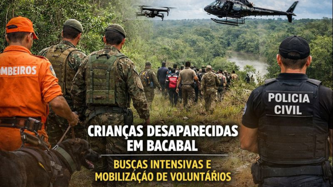 Crianças desaparecidas em Bacabal mobilizam forças de segurança e voluntários em buscas intensivas quase 24 horas por dia no Maranhão.