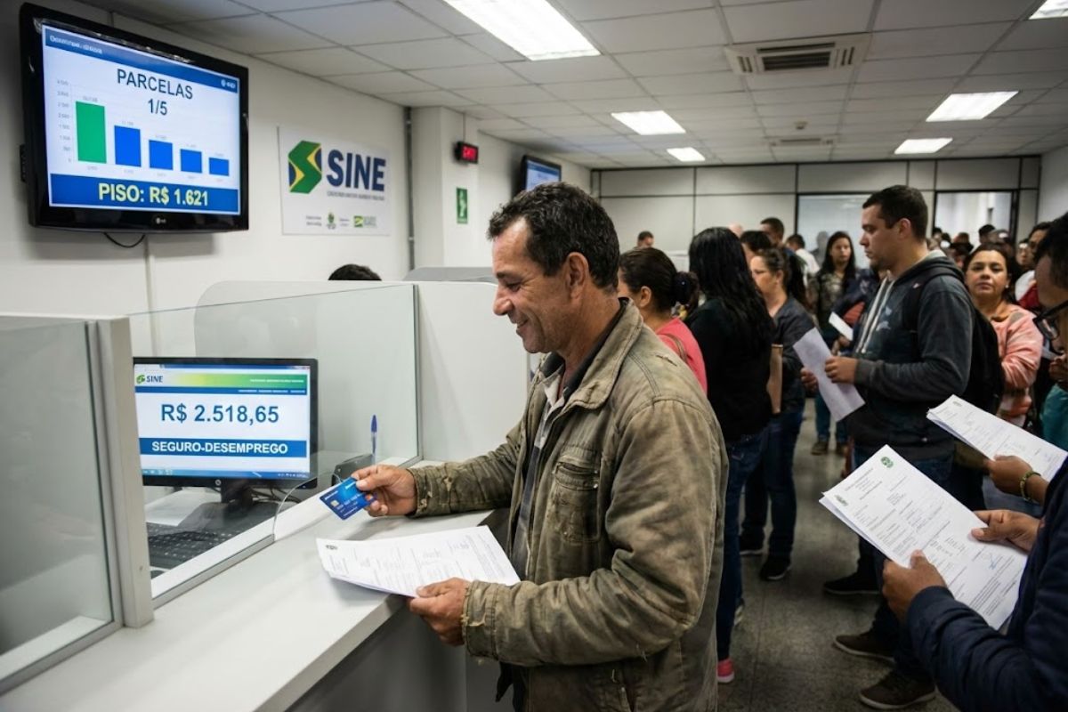 Seguro-desemprego em 2026 paga parcelas mensais calculadas pela média salarial, com piso do benefício e teto do benefício definidos para trabalhadores desempregados.