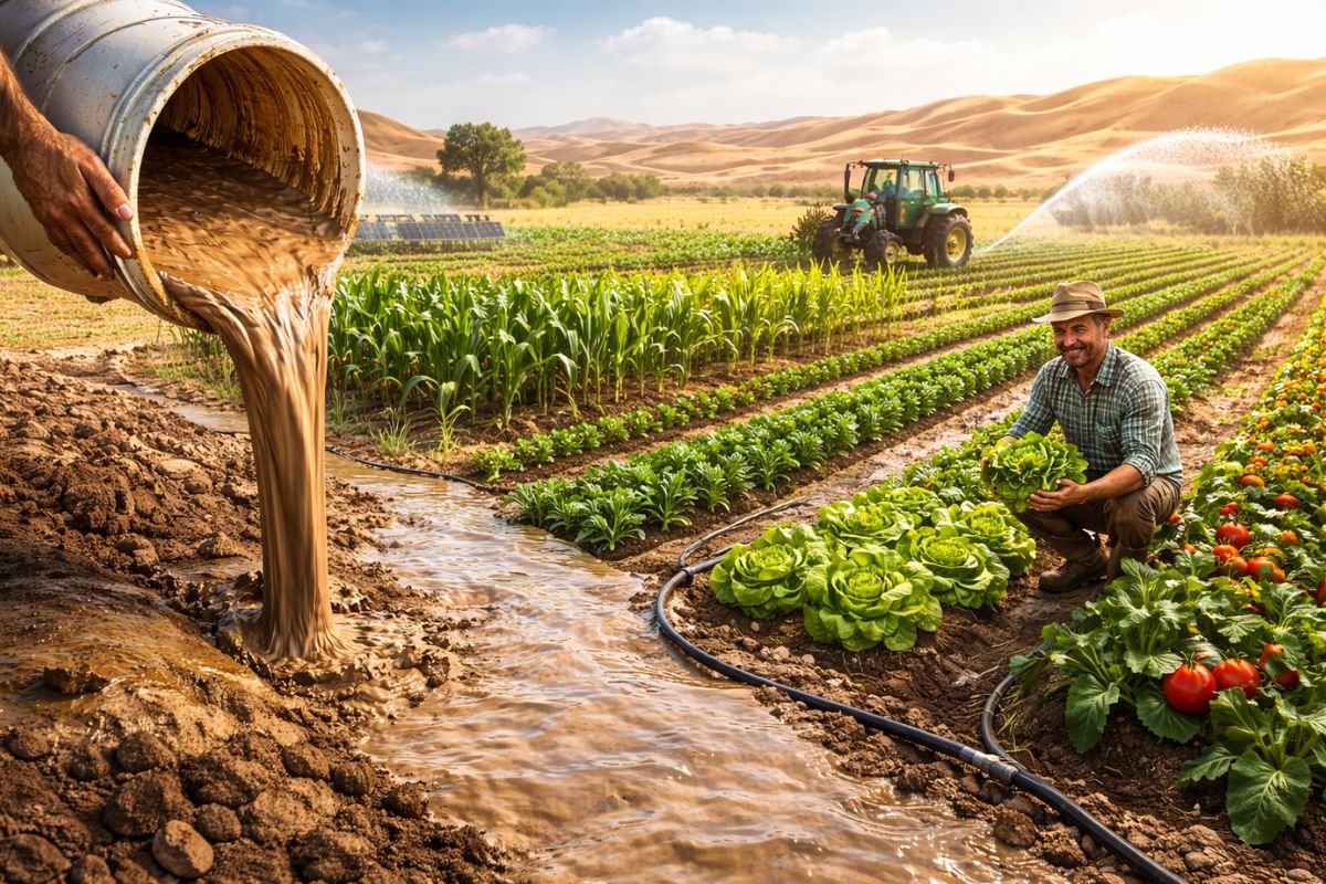 desertos com Argila Natural Líquida no solo freiam desertificação e aumentam colheitas com menos irrigação.