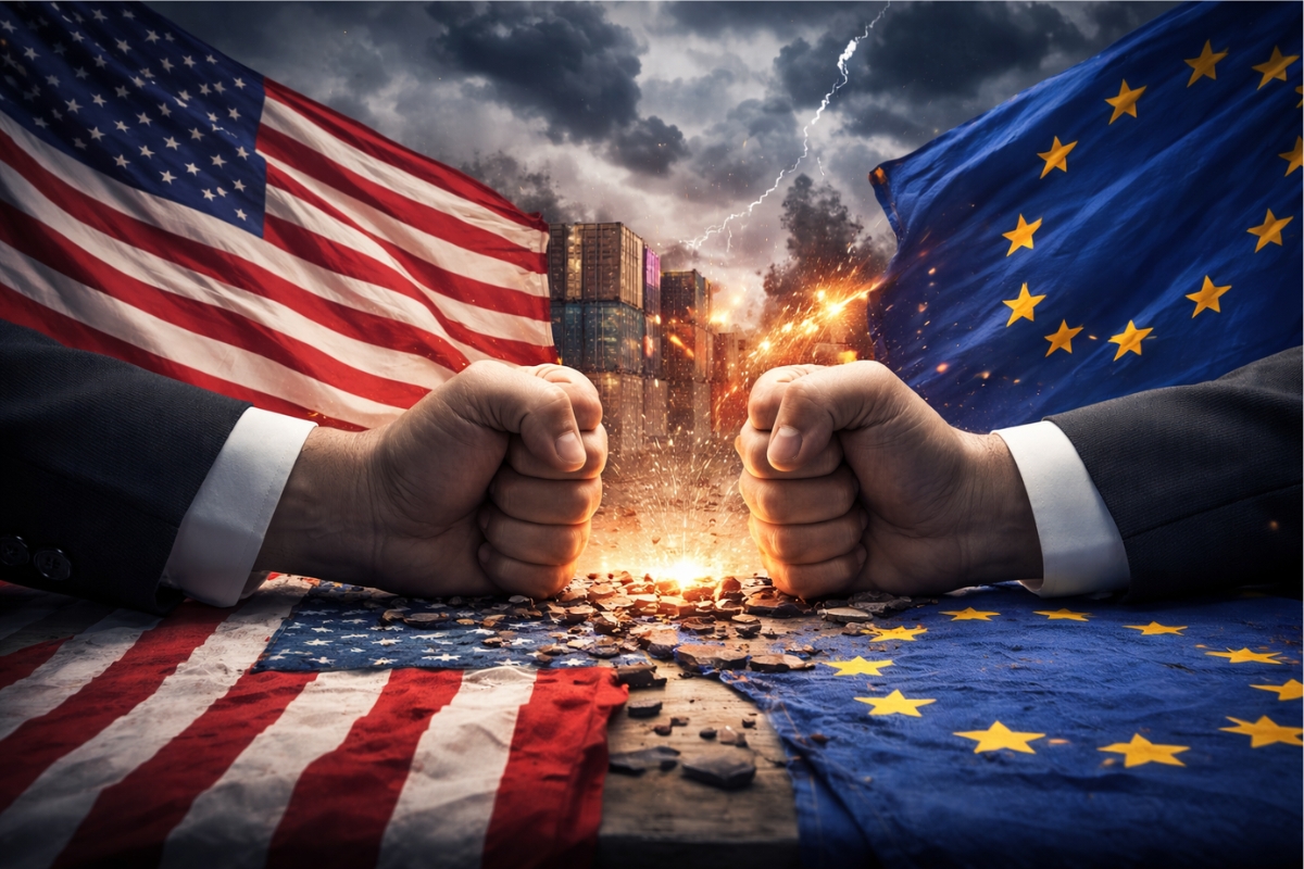 União Europeia suspende a aprovação do acordo comercial com os EUA em meio às ameaças de Trump sobre a Groenlândia, tensão entre Europa e Estados Unidos aumenta, mercados reagem e retaliação com tarifas entra no radar