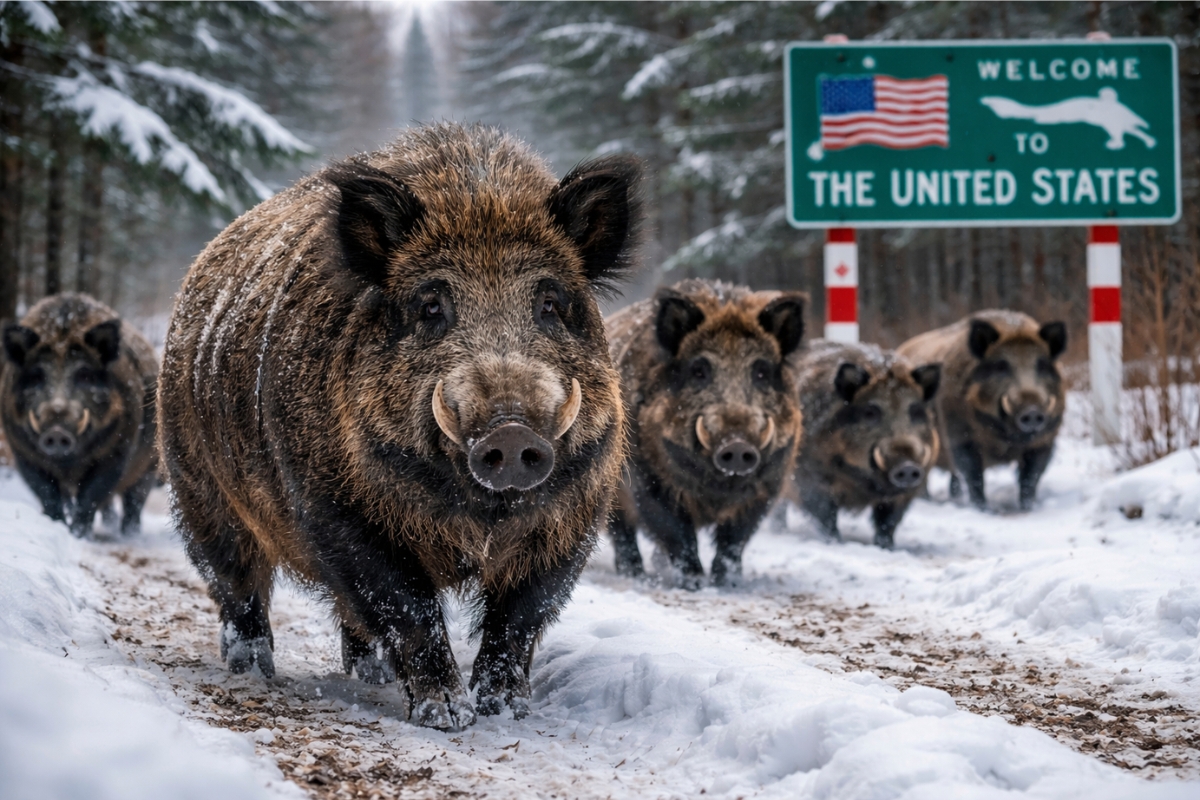 Híbridos de javali e porcos avançam pelo Canadá, podem invadir os EUA, resistem ao frio extremo e pesam quase 300 kg