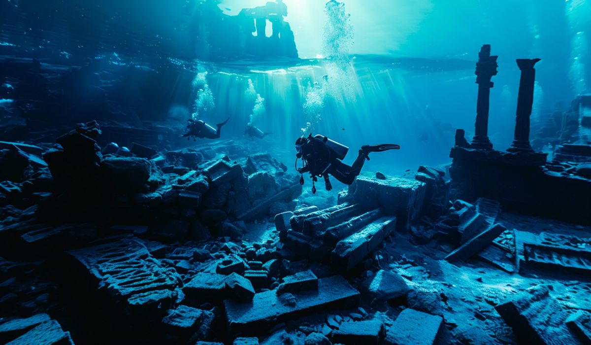 Descoberta na China localiza dois naufrágios Ming a 1.500 m no Mar do Sul da China, com porcelanas, moedas e artefatos raros. (Imagem: Freepik)