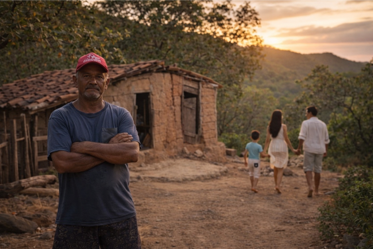 Família que vive há mais de 60 anos isolada no topo de serra com som da natureza, cria gado e burros, armazena água em 5.000 garrafas e mantém rotina firme no campo