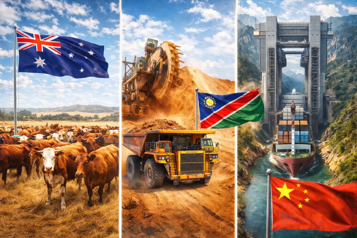 Do deserto que alimenta o mundo ao elevador que faz navios “subirem montanhas” as máquinas e estratégias extremas que transformam Austrália, Namíbia e China (5)
