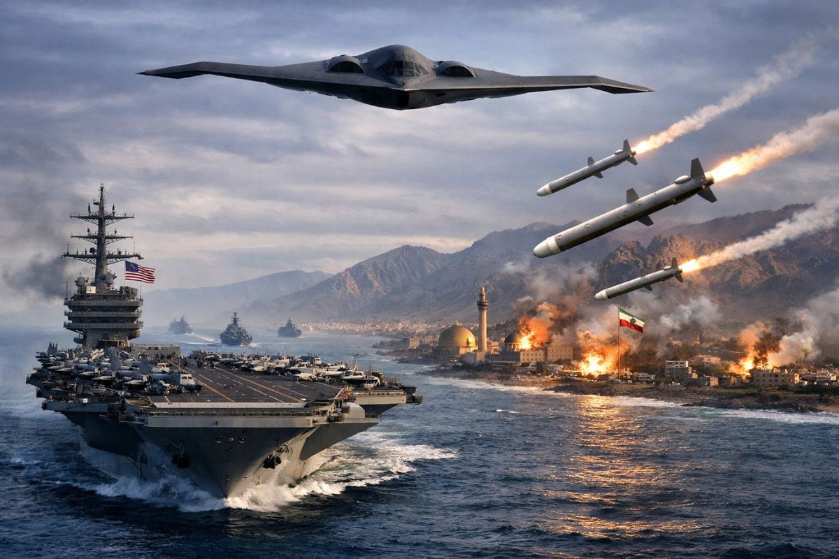 EUA cercam o Irã com 19 bases, porta-aviões e B-2 Trump avalia ataque para derrubar os aiatolás, mas reação com milhares de mísseis pode explodir Oriente Médio