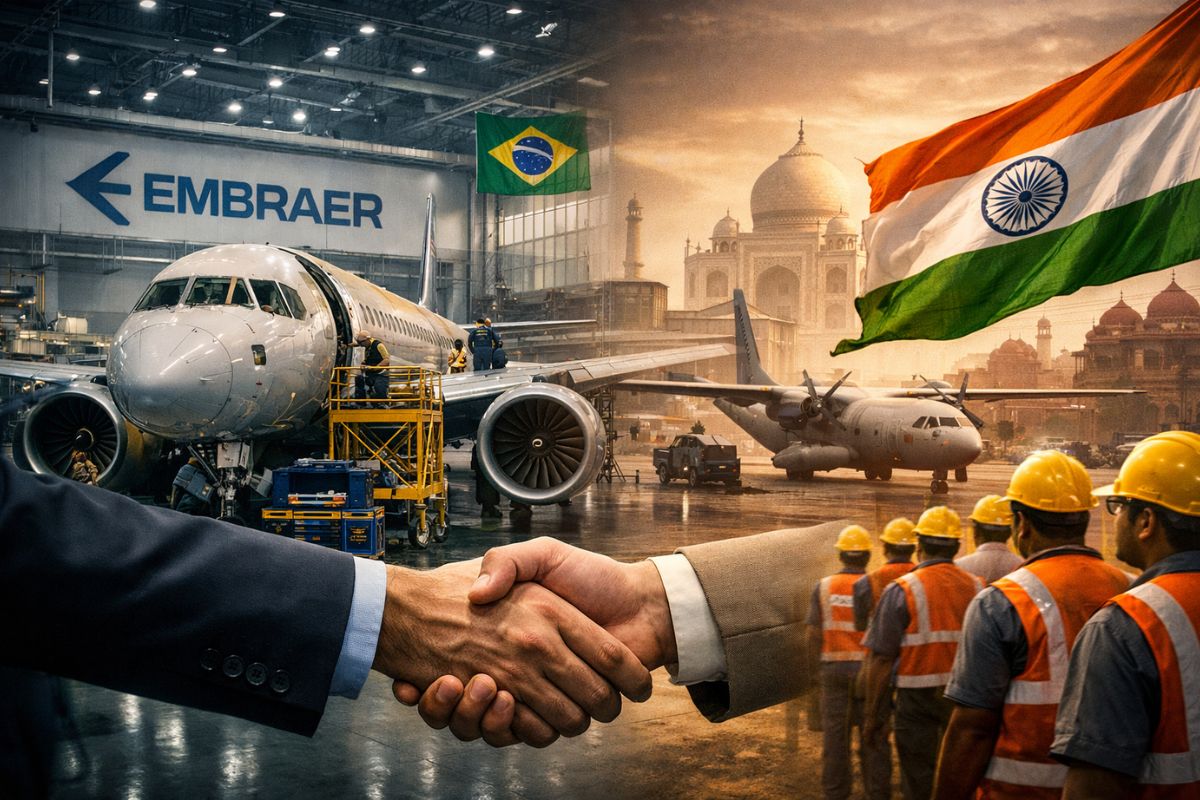 Embraer fecha acordo para ampliar produção de aviões na Índia, criando linha de montagem com parceiro local e levantando debate sobre impactos da estratégia industrial no Brasil.
