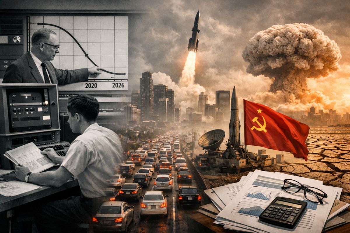 Colapso populacional em 2026 volta ao debate após estudo da Universidade de Illinois, mas cientistas destacam limites do modelo e o contexto da Guerra Fria, explicando por que a previsão não descreve fim do mundo global e sim risco ligado à população.