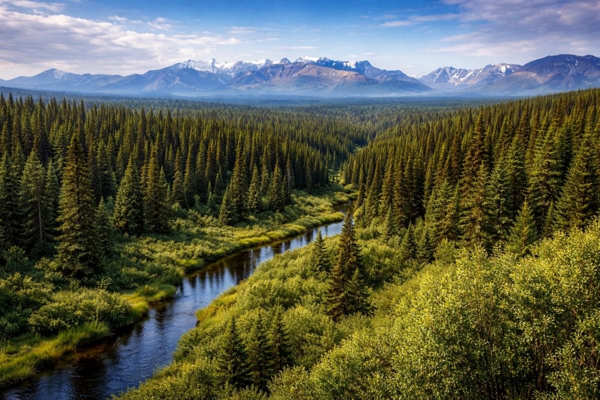 Floresta gigantesca da Taiga no Hemisfério Norte supera a Amazônia em área, cobre 29% da cobertura vegetal do planeta e domina o cenário global.