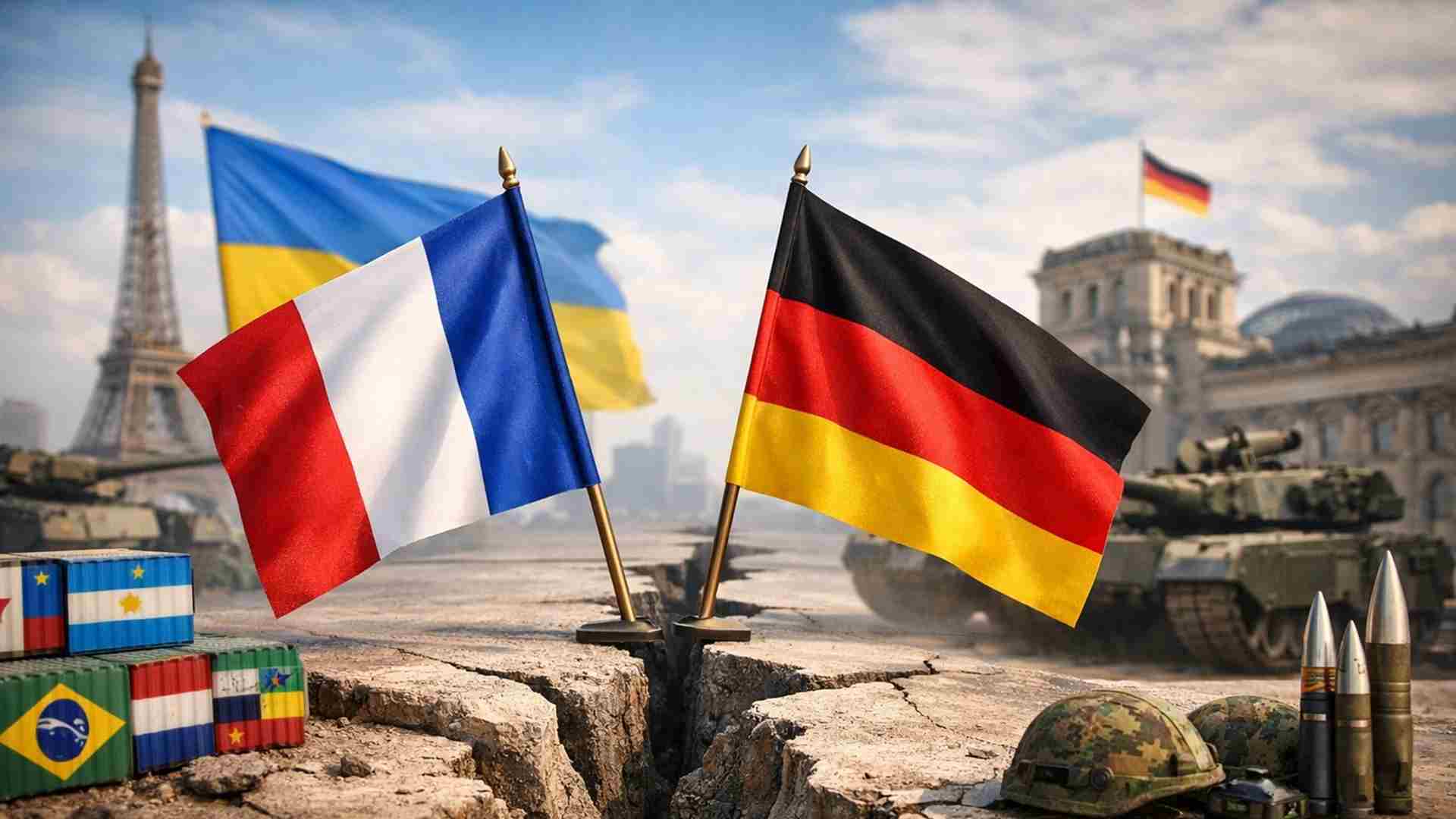 Tensões entre França e Alemanha crescem por divergências sobre Ucrânia, Mercosul e defesa, expondo fragilidades na coordenação política da União Europeia.