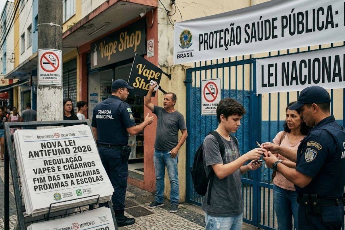 Nova lei contra cigarros e vapes entra em debate em 2026 ao usar a Lei Antifumo de Curitiba como base, limitar tabacarias perto de escolas e conter o avanço de vapes entre jovens para reforçar a proteção da saúde pública.
