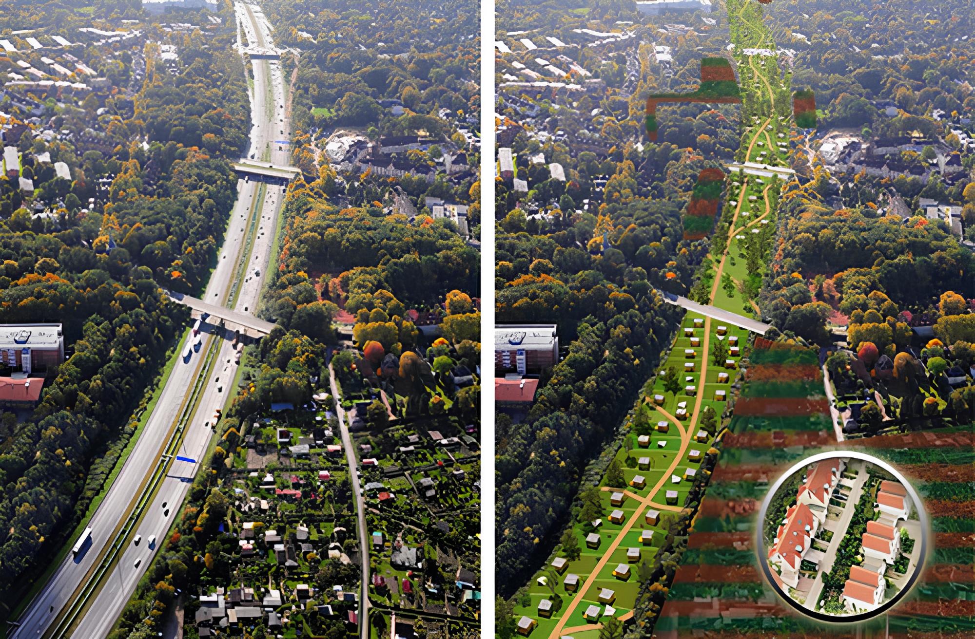 Hamburgo está construindo um cinturão verde contínuo de 100 km que cruza a cidade inteira sem carros, reduz temperaturas de verão em até 7 °C, drena enchentes e conecta bairros por parques e rios