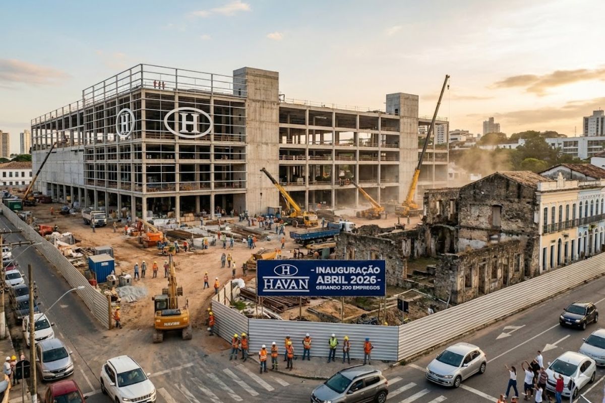 Megaloja da Havan no Centro Histórico de Blumenau avança, tem inauguração prevista, gera empregos diretos e amplia o comércio local com nova unidade (imagem: IA)