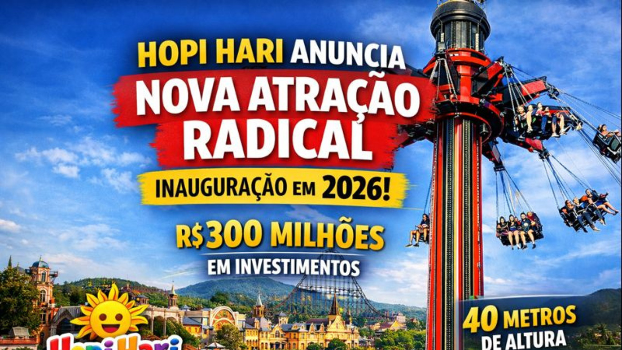 Hopi Hari confirma nova atração radical para 2026 e reforça investimentos Hopi de R$ 300 milhões no parque temático.