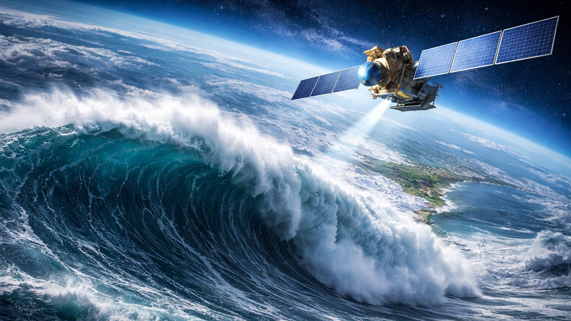 Satélites registram tempestade no Pacífico em 2024 com ondas de até 35 metros que viajaram cerca de 24 mil km pelos oceanos.