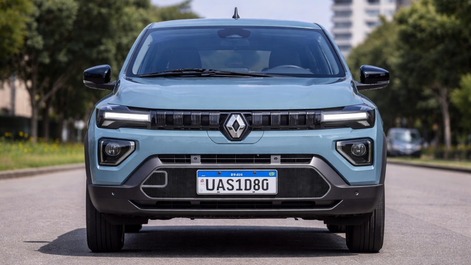 Renault Kwid 2027 troca antena que virou meme por modelo tubarão e ganha novo visual, multimídia atualizada e interior exclusivo.